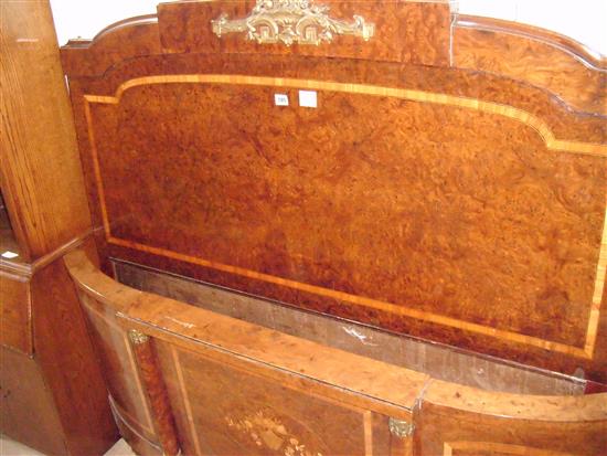 French walnut head and foot bedstead, inlaid and ormolu-mounted